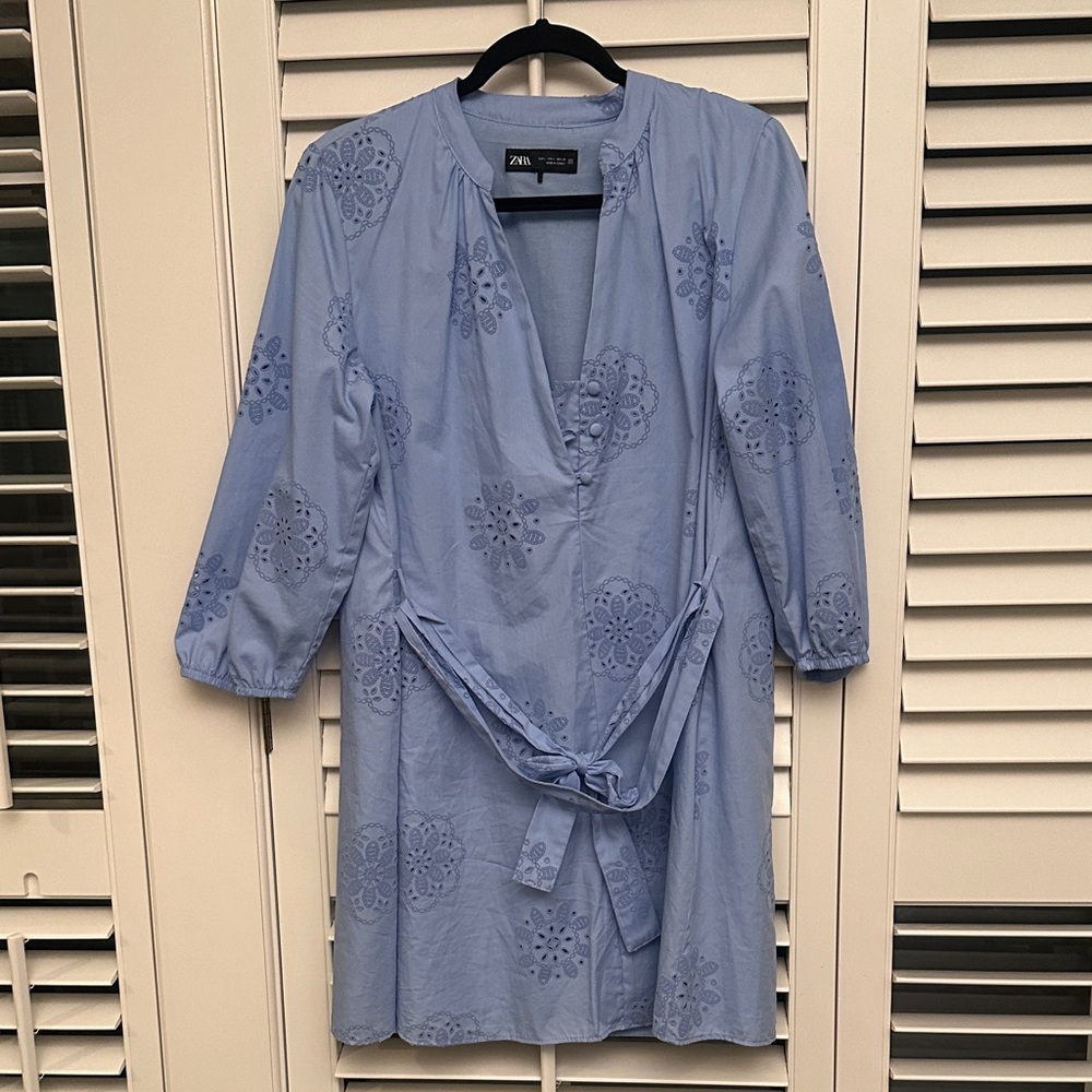 Zara Light Blue Floral Dress